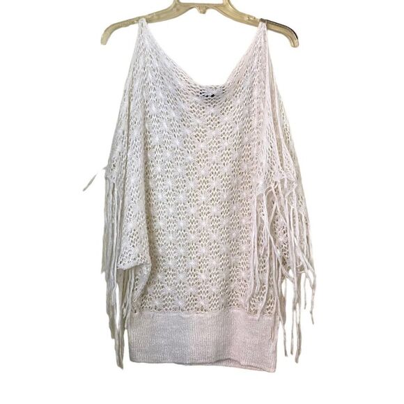 Vintage Arden B Crochet Cold Shoulder Top Size Large - Picture 9 of 10